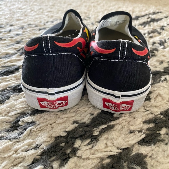 Vans Classic Slip On Shoe - Flame / Black / True White - Picture 3 of 6